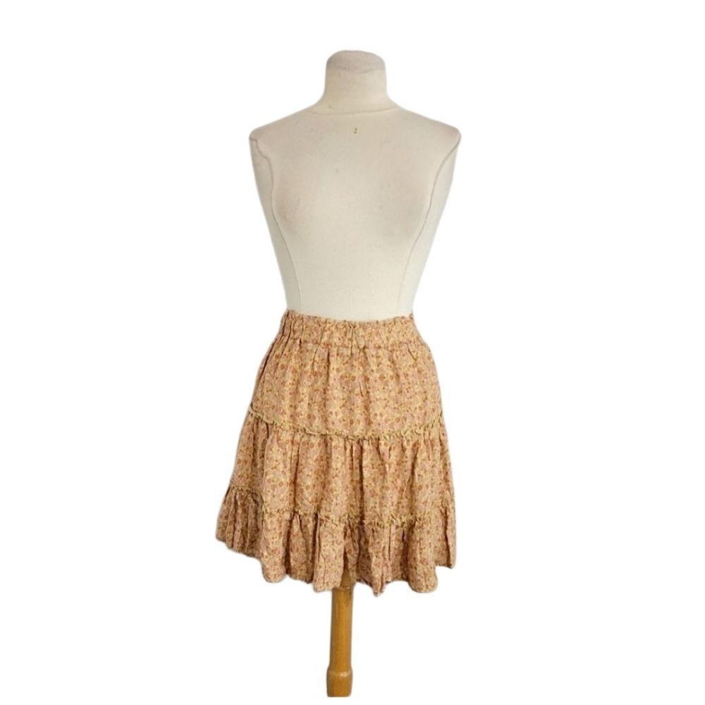 CYNTHIA ROWLEY Women's flared floral printed mini skirt Size M NWT